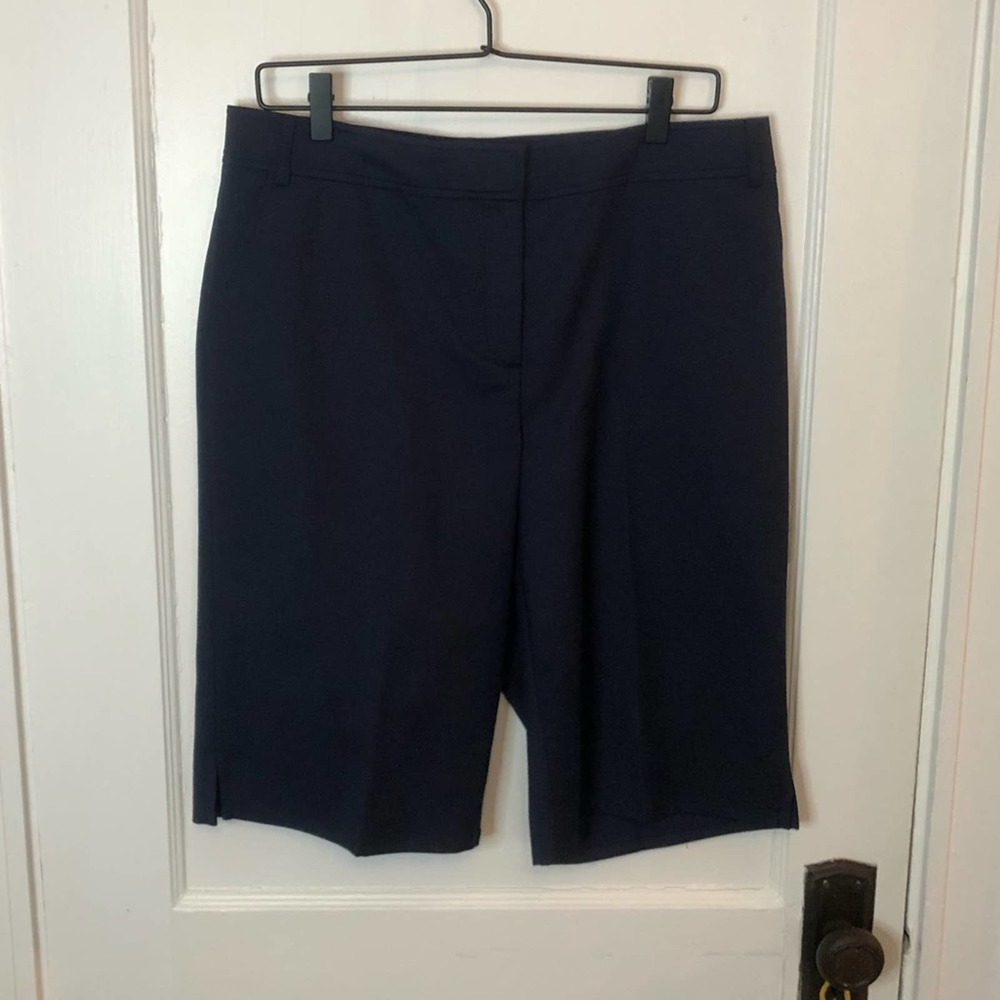 St. John Navy Blue Bermuda Shorts